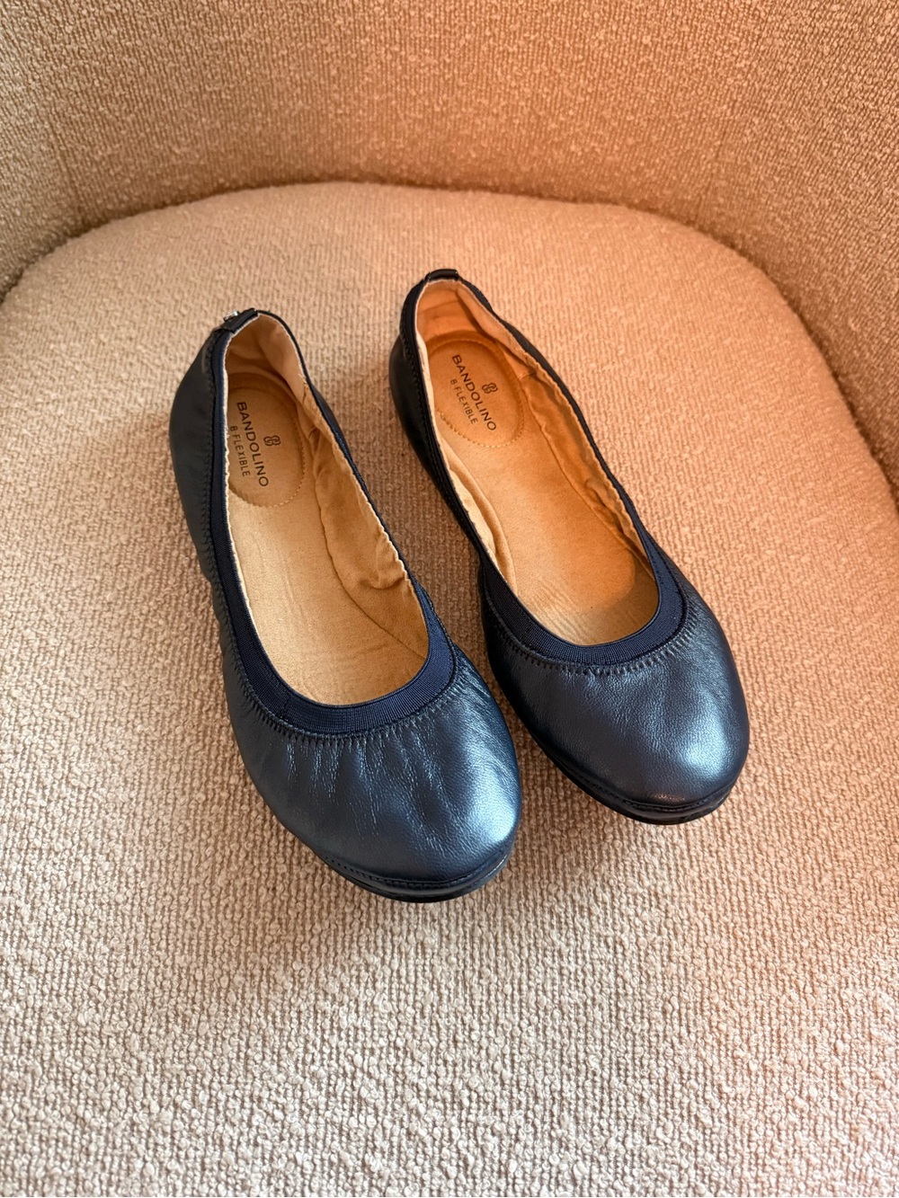 Bandolino Navy Leather Slip-On Ballet Flats EUC